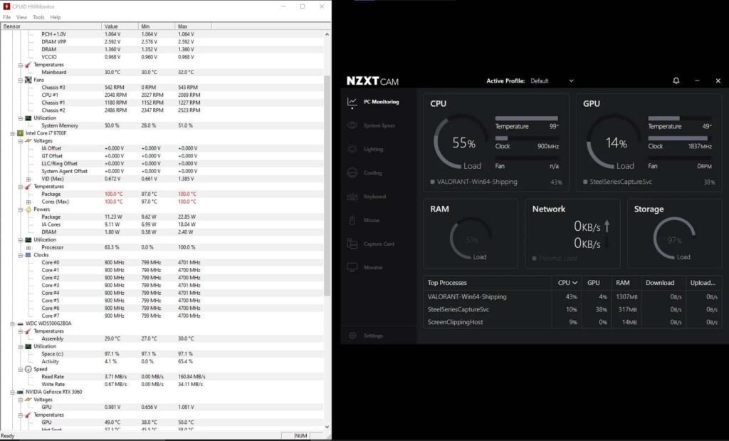 CPU 100 Degrees During Power Test: