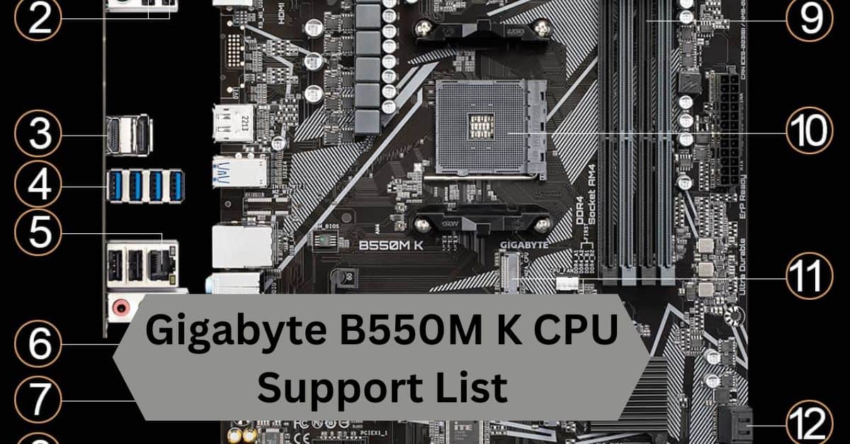 Gigabyte B550M K CPU Support List—A Complete Guide!